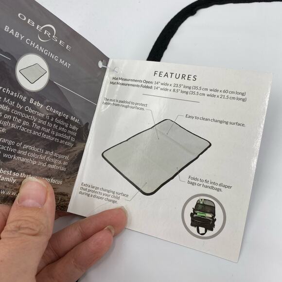 Obersee Black Portable Changing Pad NEW - Picture 4 of 4